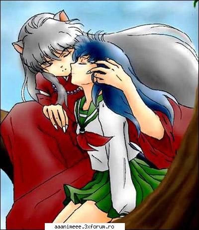 Inuyasha - Movie 2 - Castle Beyond The Looking Glass - ii cea mai super parte cand il saruta ;) - Inuyasha