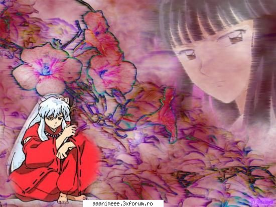 wallpapers...prea tari..... - kikyo and inu...so sweet - Inuyasha